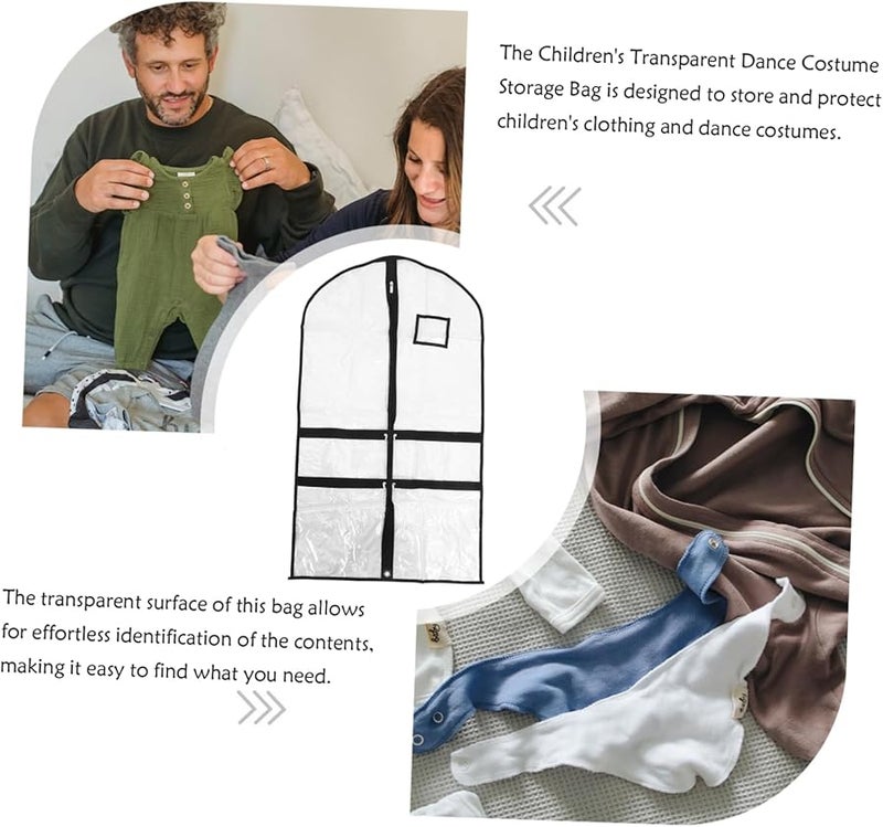 حقيبة تخزين ملابس الرقص من PVC من Ciieeo، غطاء ملابس مضاد للغبار للأطفال، حقيبة تعليق ملابس قابلة للتنفس - Image 2